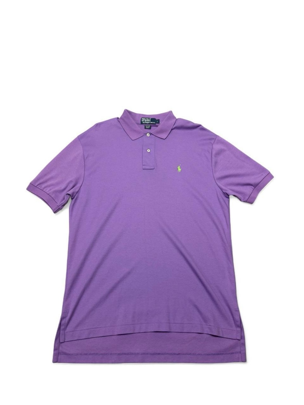 Vintage 90s Polo Ralph Lauren solid polo shirt purple lilac neon pony L mens